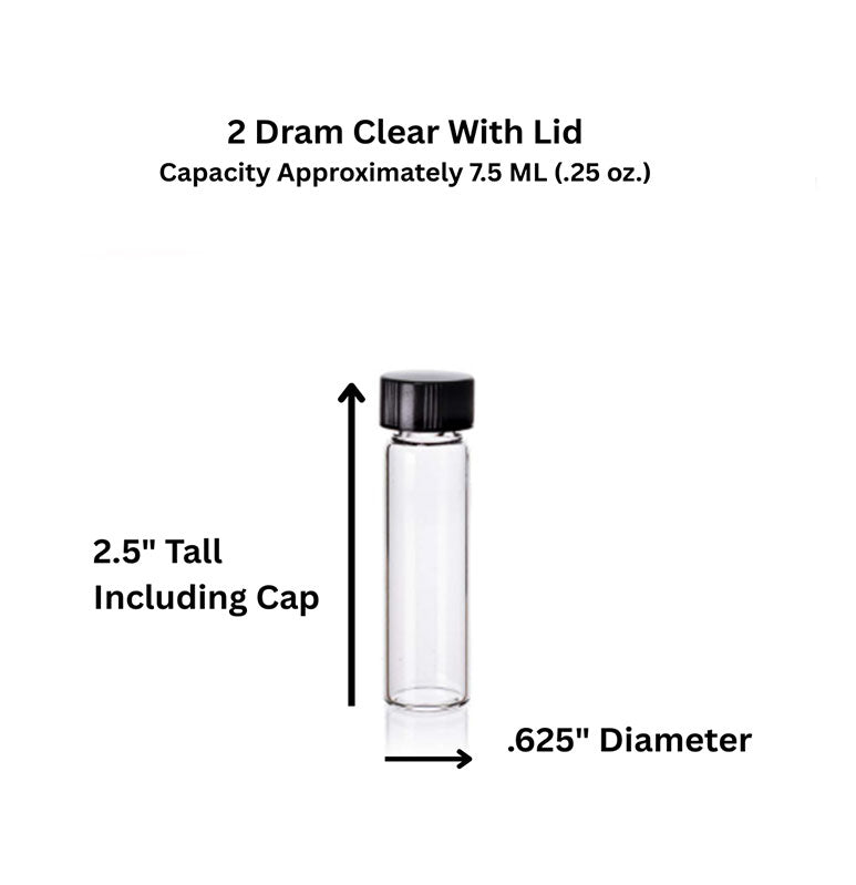 2 Dram (.25 oz.) Clear Vial