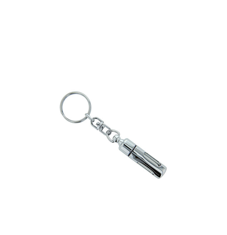 Silver Keychain Oil Carrier with Glass Window