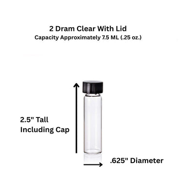 2 Dram (.25 oz.) Clear Vial