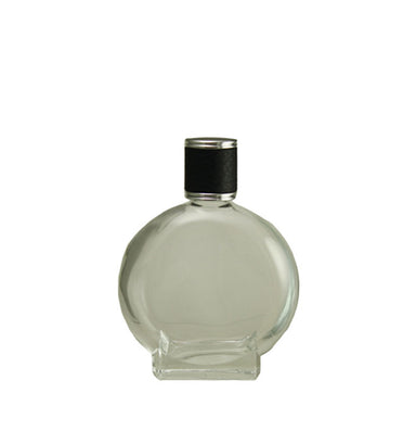Clear Bottle With Black & Silver Lid 2 oz.